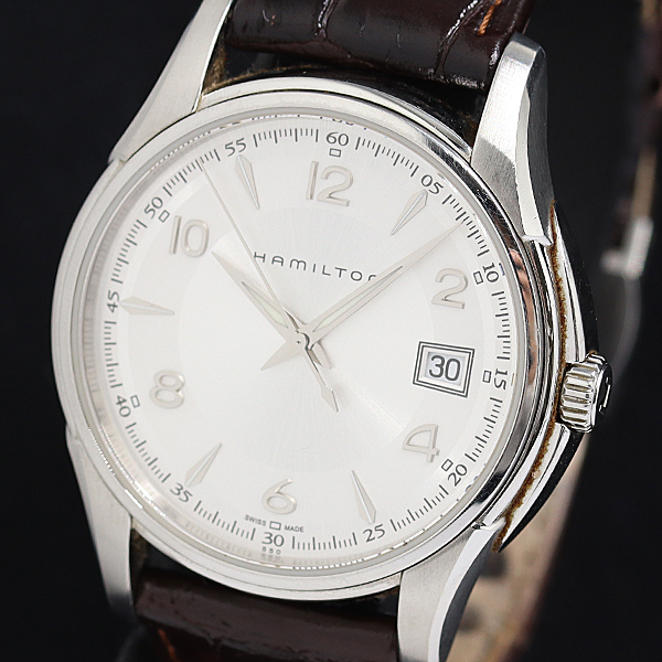 1円 稼働 ハミルトン ジャズマスター H324111 QZ シルバー文字盤 メンズ腕時計 0617100 10ANT SMZ拍卖