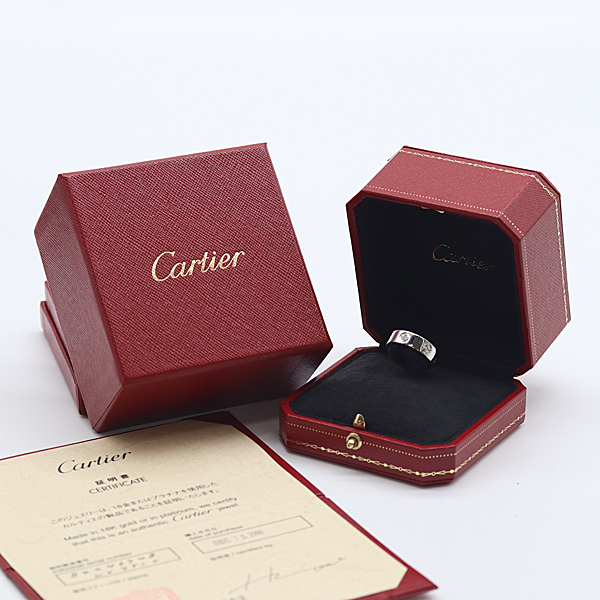 1円 証明書付 美品 カルティエ ラブ 1P ダイヤ リング PT950 11.3g 48 NV7510 1PD ブランドジュエリー KTU 0774510 8NBT拍卖