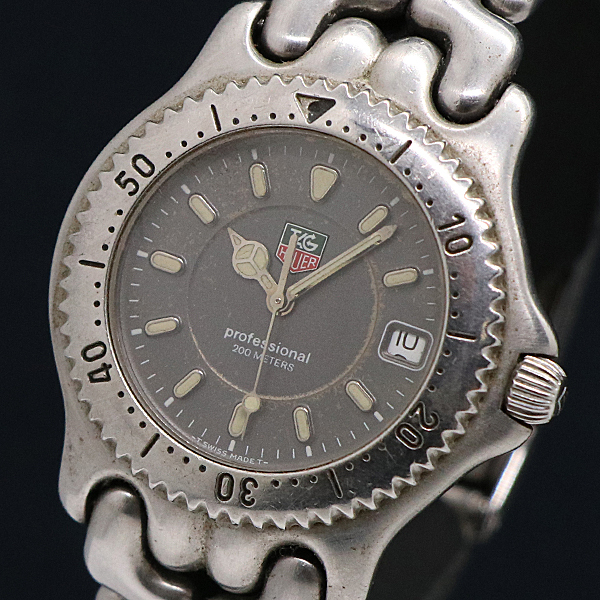 1円 稼働 タグホイヤー セル WG1113-0 QZ ブラック文字盤 メンズ腕時計 0089100 11BJT KMR拍卖