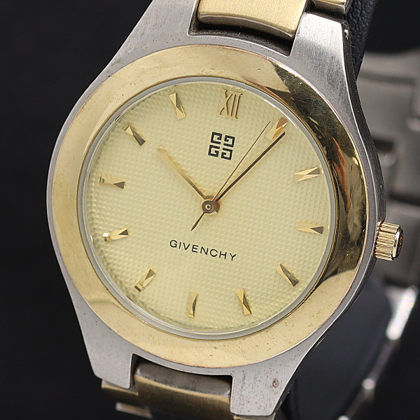 1円 稼働 ジバンシィ FX-17-XVIII QZ ゴールド文字盤 メンズ腕時計 2011000 11BJY KMT拍卖