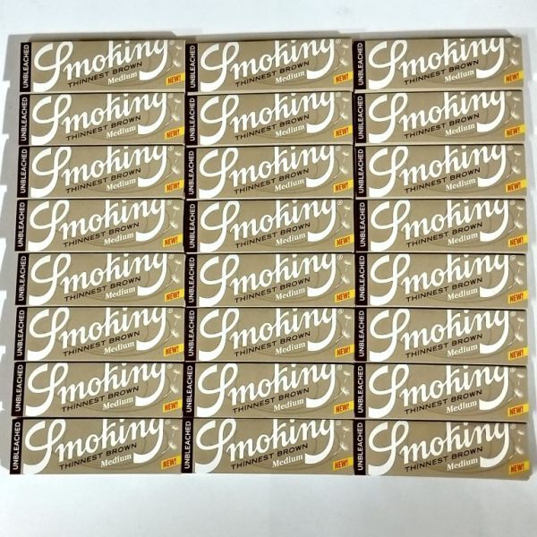 現品限り 未使用 スペイン Smoking ペーパー BROWN ブラウン 無漂白 THINNEST ミディアム 50枚入 24個 手巻きタバコ 巻紙 スモーキング K5拍卖