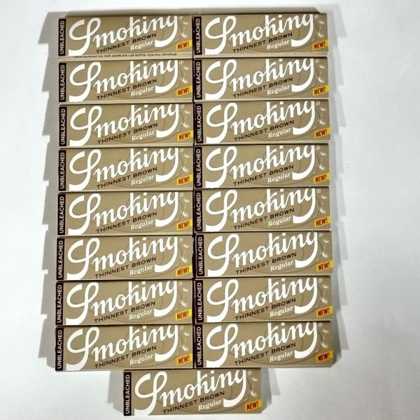 現品限り 未使用 スペイン Smoking ペーパー BROWN ブラウン 無漂白 THINNEST レギュラー 60枚入 17個 手巻きタバコ 巻紙 スモーキング K3拍卖