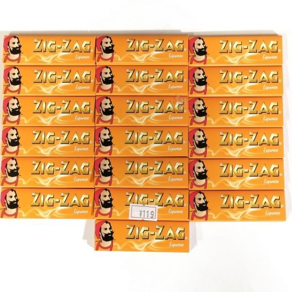 現品限り 未使用 フランス ZIG ZAG Liquorice リコリス オレンジ ペーパー 50枚入 19個 手巻きタバコ用 巻紙 ジグザグ K7拍卖