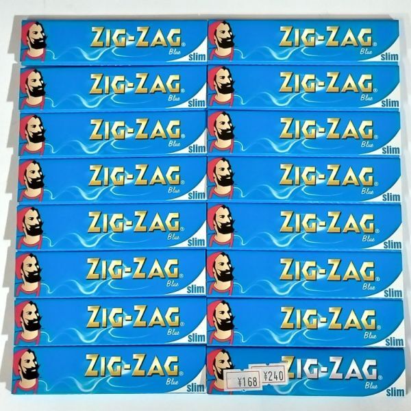 現品限り 未使用 フランス ZIG ZAG ペーパー BLUE ブルー スリム ロングサイズ 32枚入 16個 手巻きタバコ用 巻紙 ジグザグ K9拍卖