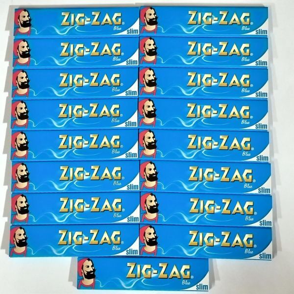 現品限り 未使用 フランス ZIG ZAG ペーパー BLUE ブルー スリム ロングサイズ 32枚入 17個 手巻きタバコ用 巻紙 ジグザグ L0拍卖