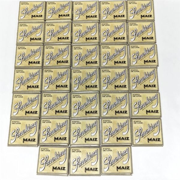 現品限り 未使用 スペイン Smoking ペーパー MAIZ CORN メイズ コーン 49枚入 33個 手巻きタバコ 巻紙 スモーキング L8拍卖