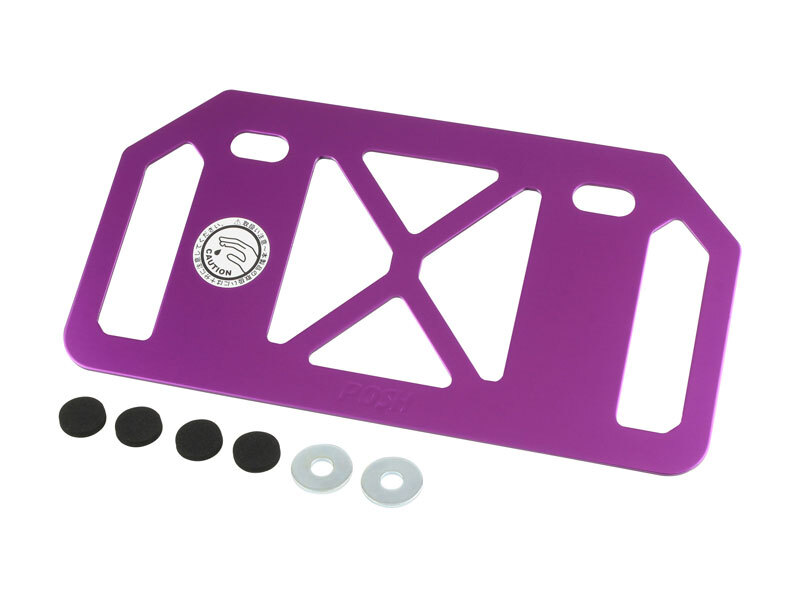 ポッシュフェイス POSH Faith アルミライセンスバックプレート山型(ナンバープレート用)ホールタイプ S(-125cc) ブルーベリー 500392-05-10拍卖