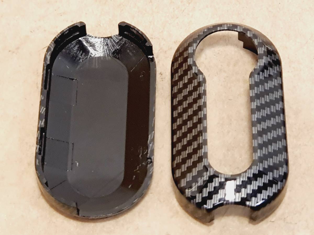 フィアット・500/パンダ3/グランデプント/ドブロ/クーボ/ランチア・イプシロン3 用キーケースカバー カーボンABS拍卖