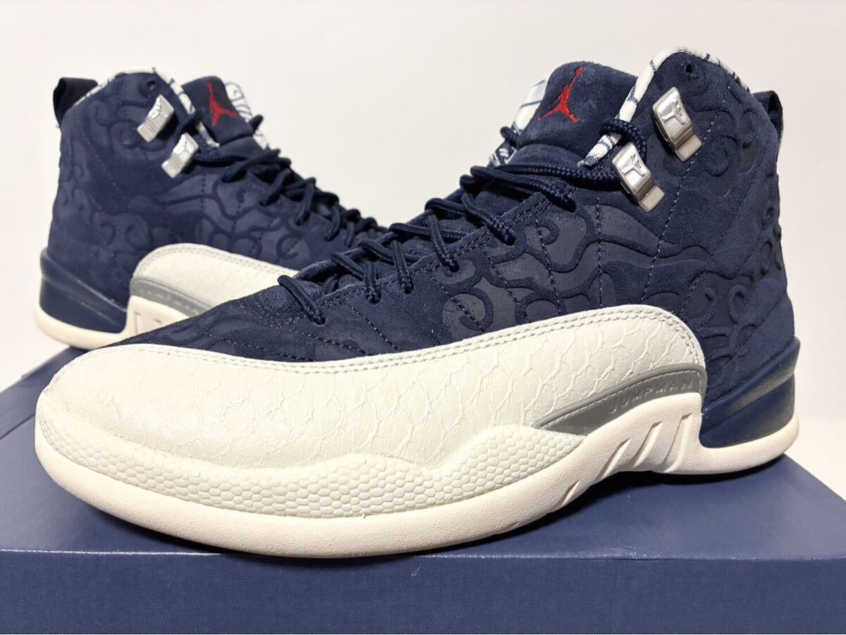 2018 美中古箱付 NIKE AIR JORDAN 12 INTERNATIONAL NAVY RED ナイキ エア ジョーダン インターナショナル ネイビー 26cm US8 BV8016-445拍卖