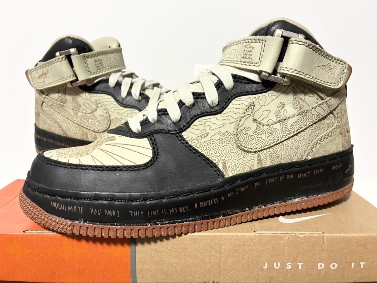 訳あり 2005 国内新品 NIKE AIR FORCE 1 MID INSIDEOUT LASER BLACK ナイキ エア フォース ミッド レーザー ブラック 27cm US9 309379-011拍卖