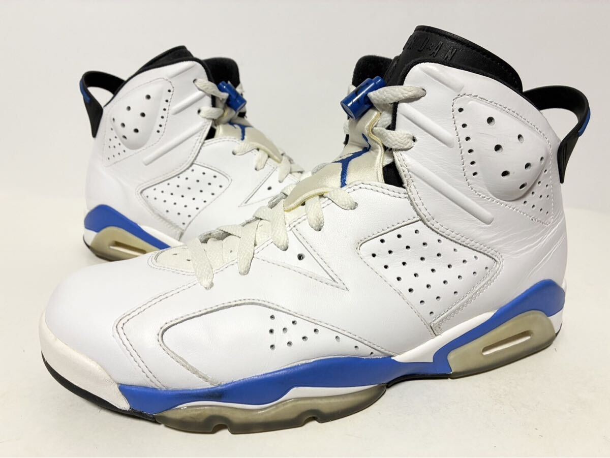 2014 NIKE AIR JORDAN 6 WHITE SPORT BLUE BLACK ナイキ エア ジョーダン ホワイト スポート ブルー ブラック 白青 29cm US11 384664-107拍卖
