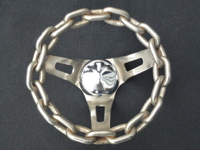 【当時物!】8インチ チェーン ステアリング ローライダー KUSTOM ハイドロ デイトン 62 63 64 インパラ リビエラ ゼニス ムーンアイズ拍卖