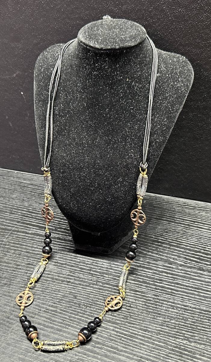 ロングネックレス ベネチアン イタリア スマイル ヴィンテージ カラーストーン アクセサリー BA282拍卖