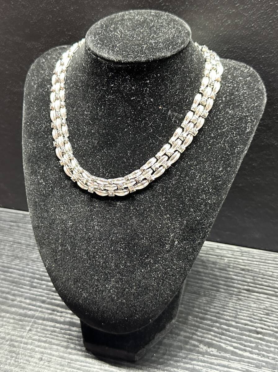 ネックレス TRIFARI シルバーカラー ヴィンテージ チョーカー アクセサリー トリファリ BA283拍卖