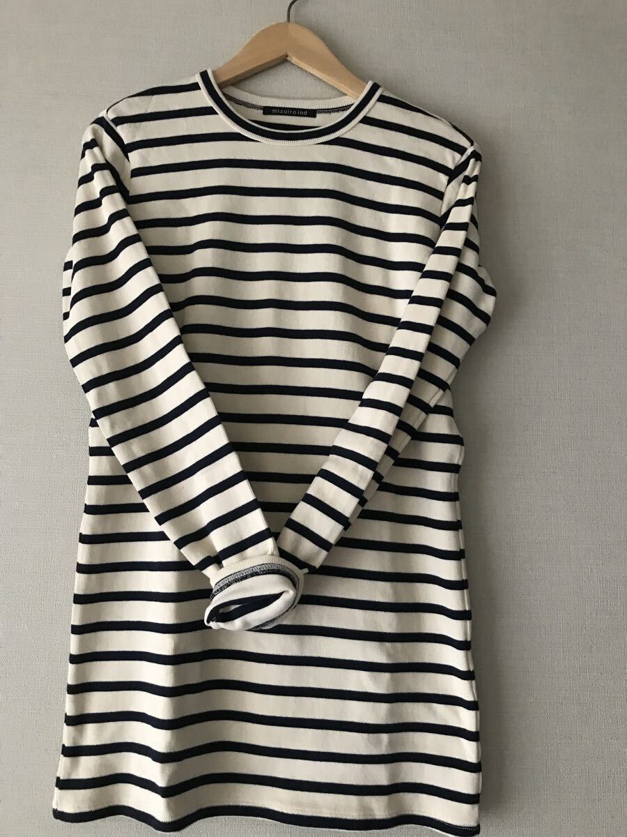 ミズイロインド★リブストライプTシャツ(F)拍卖