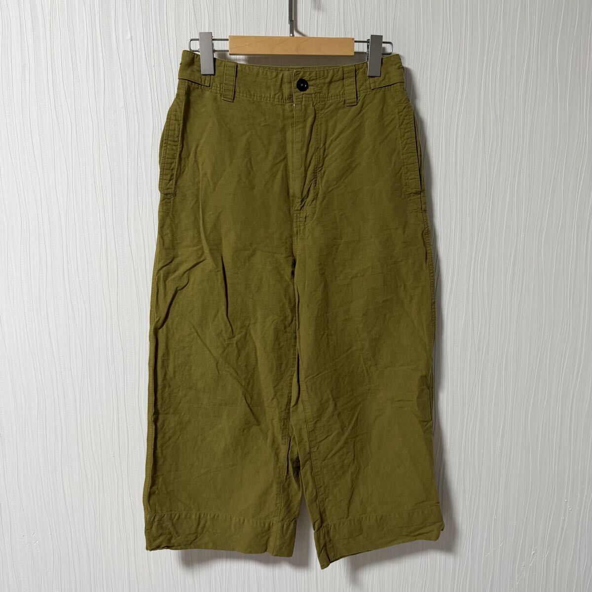 22SS MHL エムエイチエル ドライコットンリネントラウザーズ レディース ベージュ系 サイズ1 マーガレットハウエル ボトムス a1347拍卖