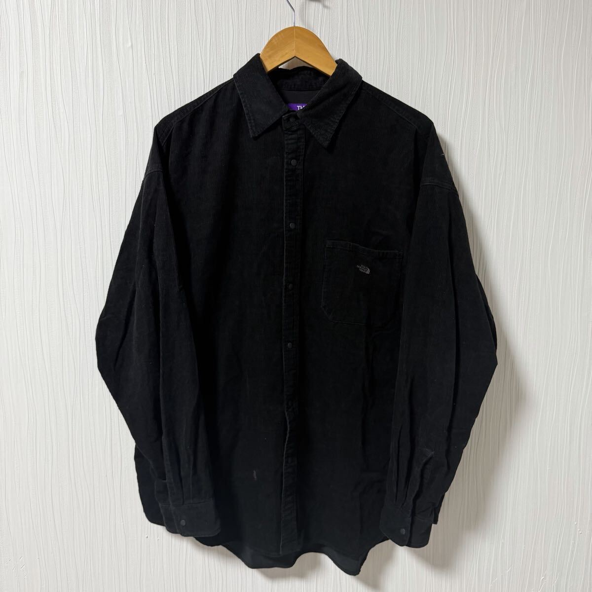THE NORTH FACE PURPLE LABEL ノースフェイス パープルレーベル コーデュロイ ビッグ シャツ ブラック メンズ L NT3074N ナナミカ a1363拍卖