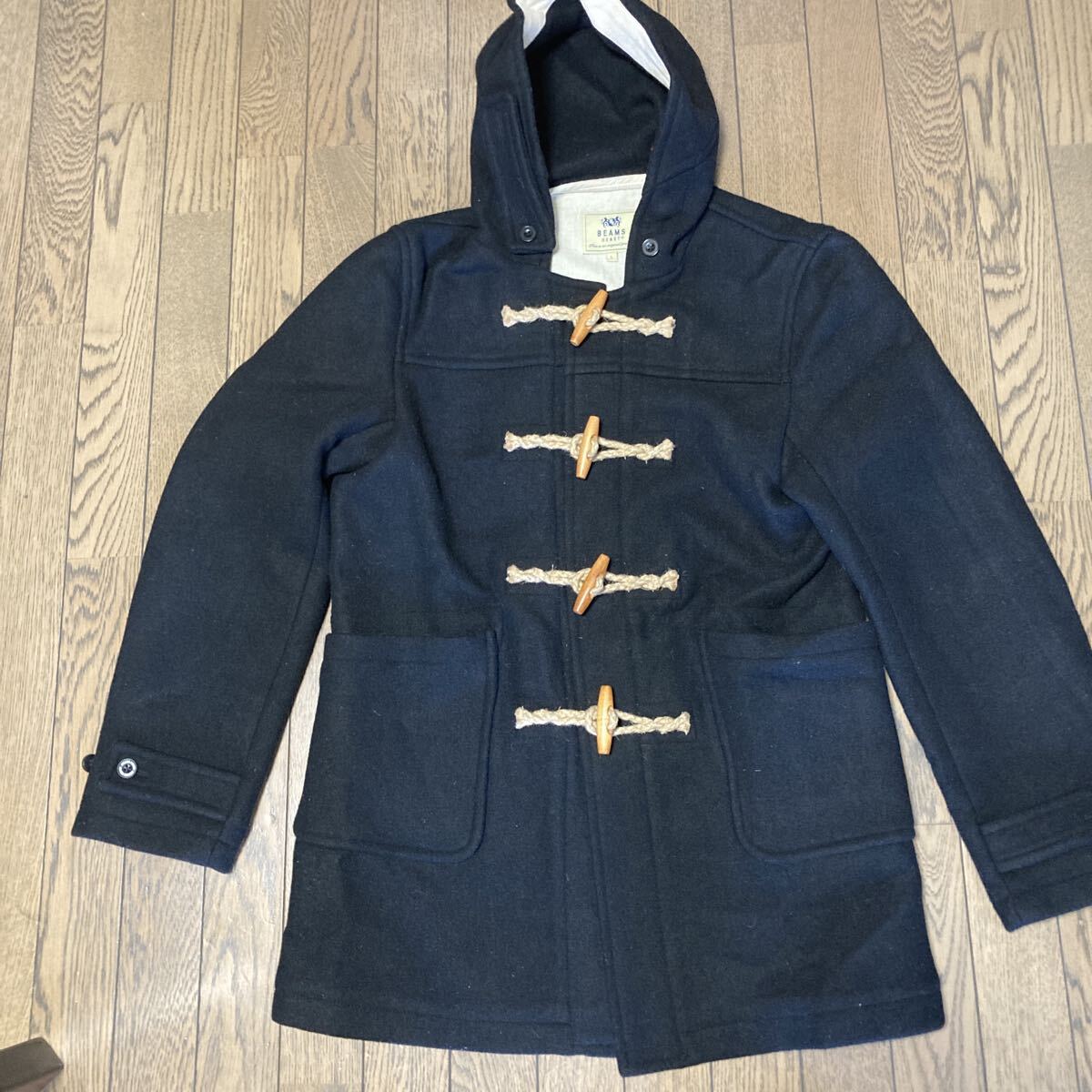 ビームス ハート 秋冬物厚地 ダッフルコート サイズL ブラック拍卖