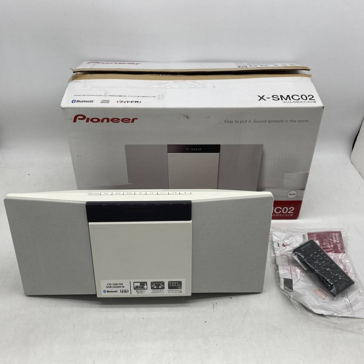 04wy14189●【CDコンポ】パイオニア スリムCDミニコンポ X-SMC02 2018年製 中古品拍卖