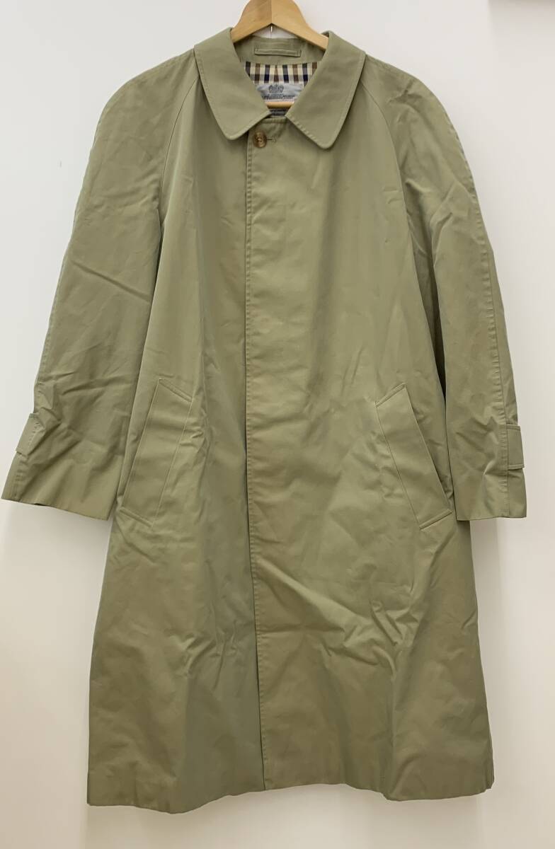 04wy14166▽【1円~】アクアスキュータム ステンカラーコート アウター Aquascutum メンズ 総裏チェック シングル サイズ不明 中古品拍卖