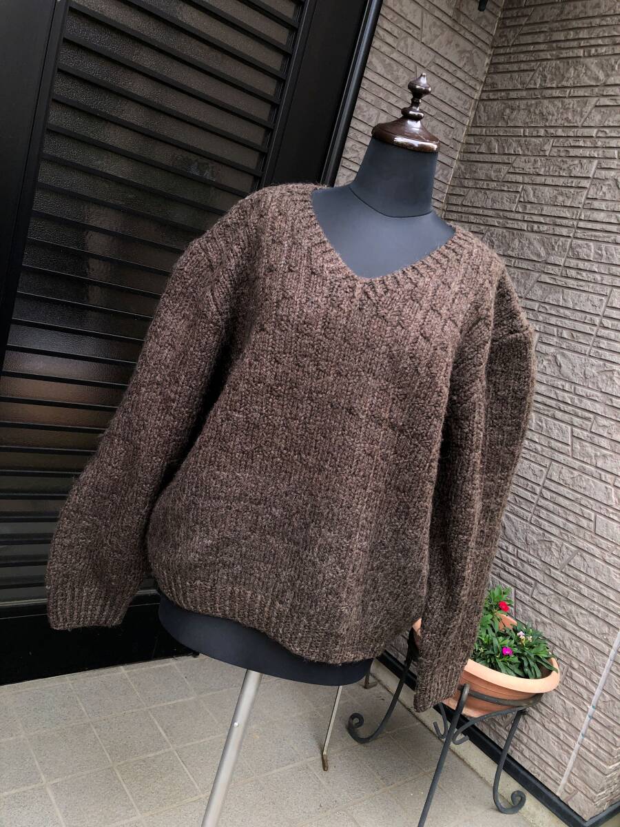 ハンドメイド 手編み セーター ニット 美品 L 男女兼用拍卖