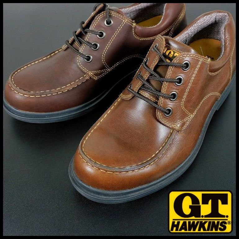新品 訳有 1円~ GT.ホーキンス IT 4INCH MOC ウォーキングシューズ 26.5cm 3E 濃茶 防水 防滑 モック GT.HAWKINS メンズ【4892】拍卖