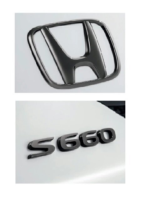 【新品】 ホンダ純正 S660 ( JW5 )用 ブラック エンブレム 2点セット ホンダマーク拍卖