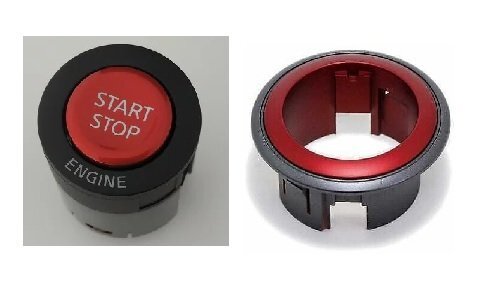 GT-R R35 用 プッシュスタートスイッチ& Z34 ニスモ用 プッシュスタートスイッチ リング 2点セット 流用可能 レッド NISMO ニッサン 純正拍卖