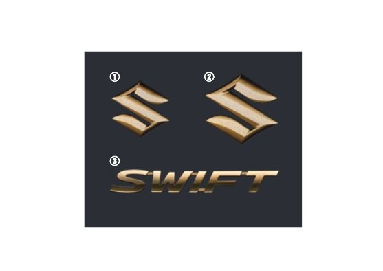 ★送料無料★ スズキ純正 ZC33S スイフトスポーツ用 ゴールド エンブレム 3点セット 代引不可商品 ディーラーオプション品拍卖