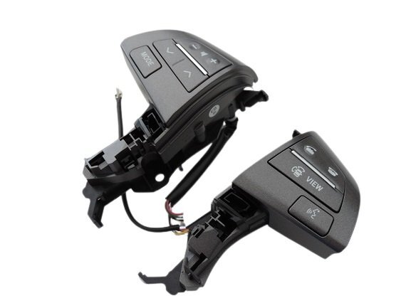 トヨタ純正 50系55系 エスティマ 中期用 カラー: ガンメタ ステアリングスイッチ 左右セット TOYOTA ナビ操作 オーディオ操作拍卖