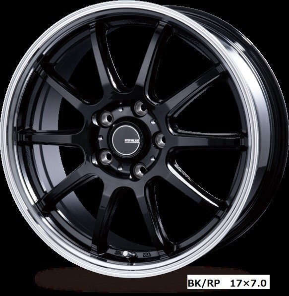 インターミラノ インフィニティF10 30/50系プリウス/86他 17インチ アルミホイール 4本セット 17×7.0J +45 PCD100 5穴 BK/RP 送料無料!拍卖