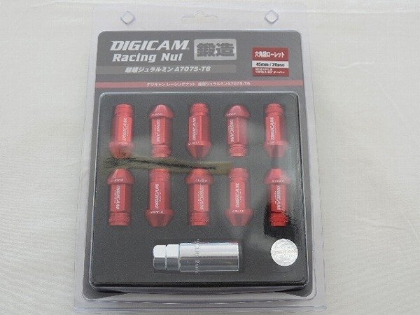 DIGICAM デジキャン レーシングナット レッド M12×1.5 45mm 20本SET マツダ ロードスター NCEC H17/8~H27/4拍卖