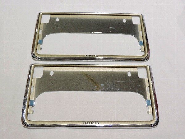 【新品】 トヨタ純正 ナンバープレートリム プレステージ 2枚セット TOYOTA ロゴ入り ナンバーフレーム拍卖