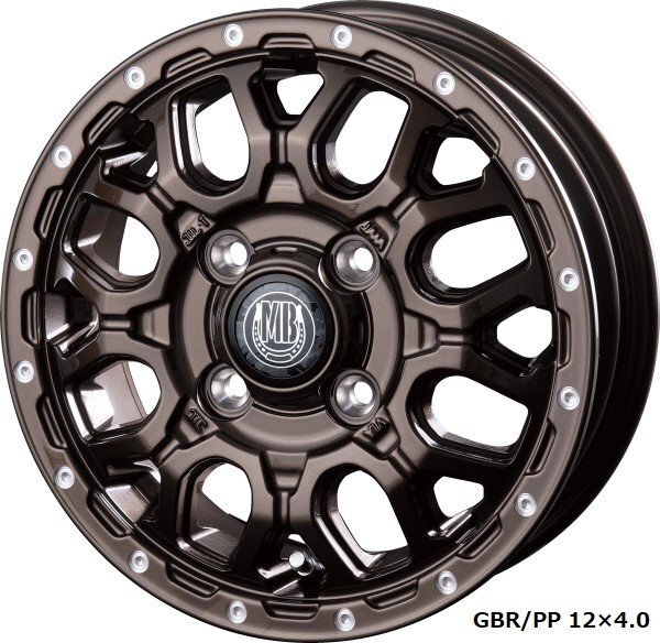 INTER MILANO MUD BAHN XR-800M 軽トラ、軽自動車 12インチ アルミホイール 4本セット 12×4.0J +42 PCD100 4穴GBR/PP拍卖