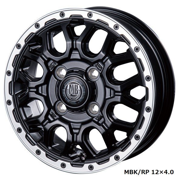 INTER MILANO MUD BAHN XR-800M 軽トラ、軽自動車 12インチ アルミホイール 4本セット 12×4.0J +42 PCD100 4穴 MBK/RP拍卖