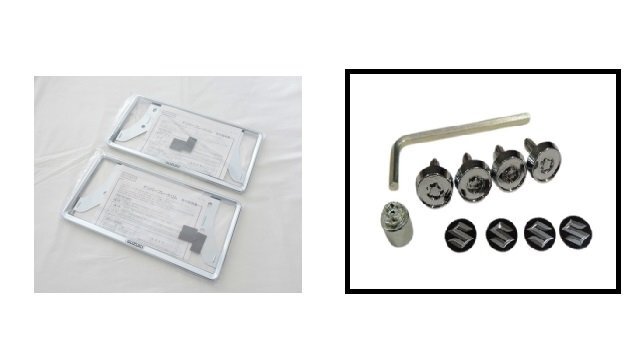 スズキ純正 クロームメッキ ナンバープレートリム 2枚 & ナンバーロックボルト 4本セット スズキロゴ入り 軽自動車対応 ナンバーフレーム拍卖