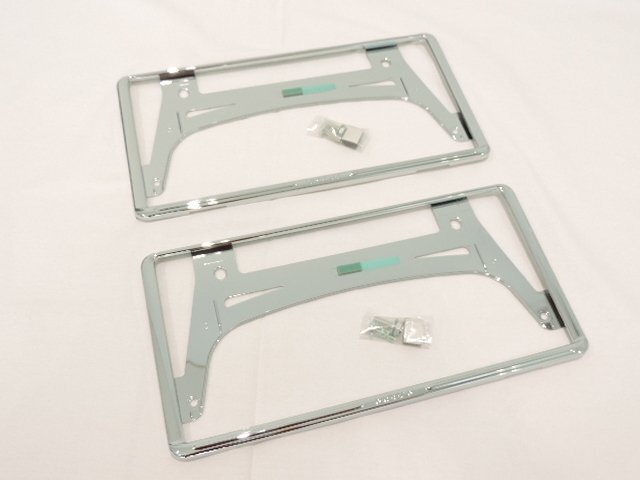 ニッサン 日産純正 純正ナンバープレートリム 2枚 メッキ ナンバーフレーム 日産文字入り拍卖