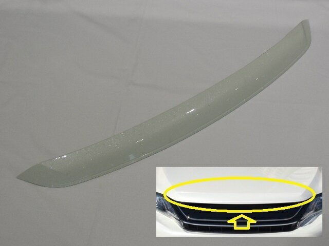 トヨタ純正 60系 ハリアー G's用 ボンネットフードフロントモール 前期 他のグレードに流用可能 070:ホワイトパール拍卖