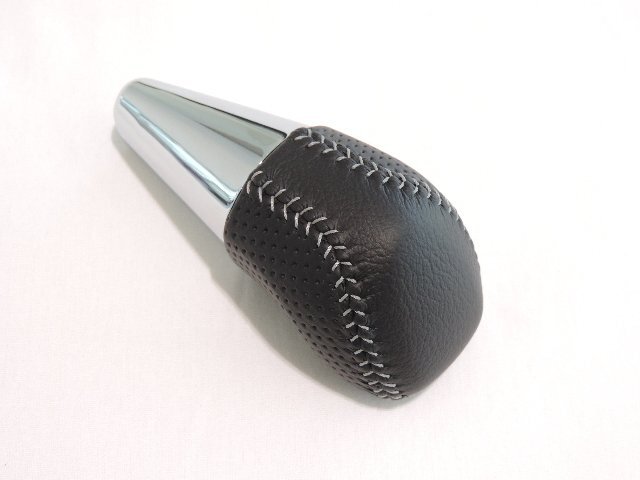 TOYOTA トヨタ純正 AQUA アクア GRスポーツ用 純正シフトノブ パンチングレザー ブラック シルバーステッチ 黒 本革 メッキ拍卖