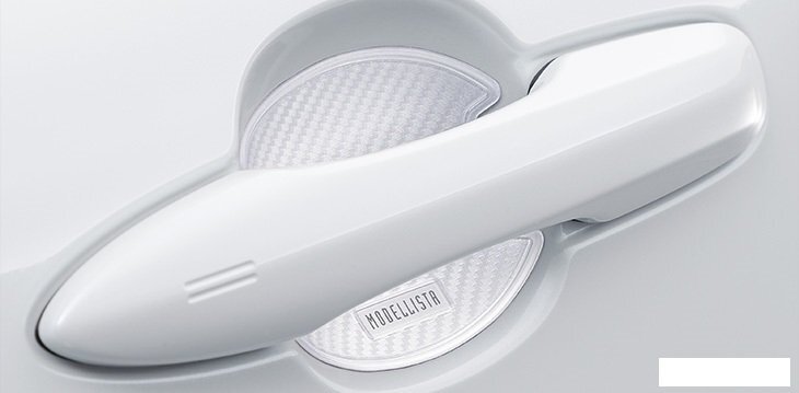 トヨタ モデリスタ ドアハンドルプロテクター 2枚入り ホワイト カーボン柄 MSA10-00006 カローラクロス 前後ドア 対応 ※代引不可商品拍卖