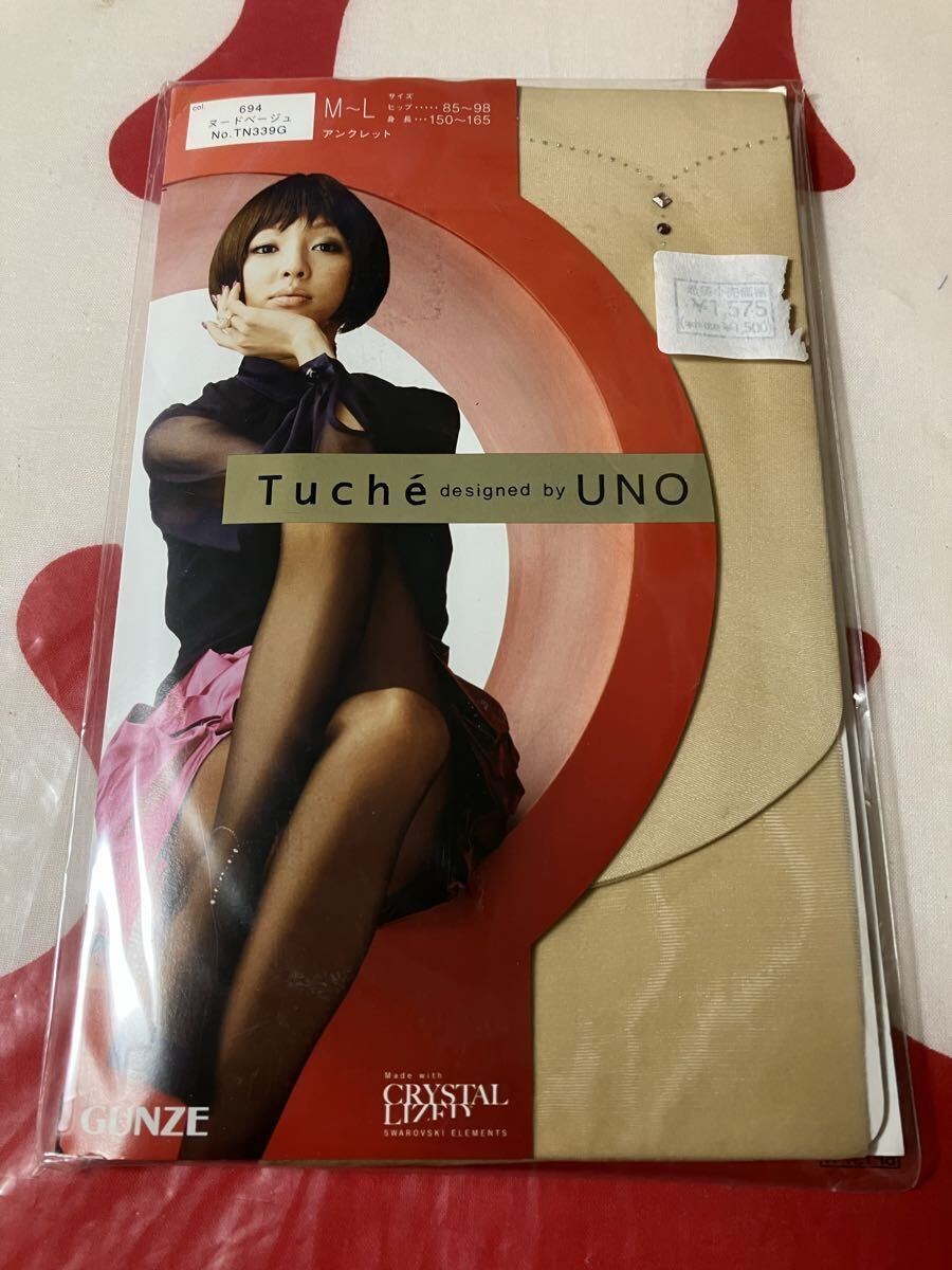 gunze tuche アンクレット ヌードベージュ パンティストッキング グンゼ パンスト 柄 デザイン panty stocking トゥシェ 神田うの ドレス拍卖