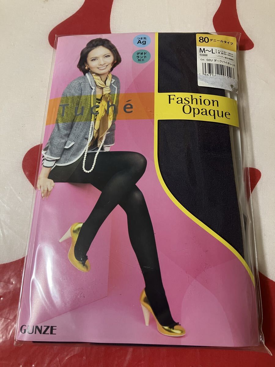 gunze tuche 80デニール タイツ ダークバイオレット tights トゥシェ 加藤夏希 オペーク デオドラント つま先ag グンゼ 拍卖