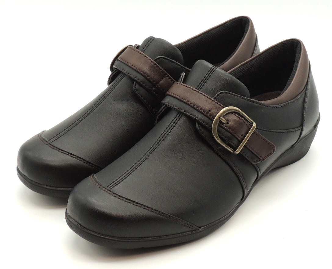 ムーンスター イブ 防滑 やわらか 軽量 屈曲性 疲れにくい コンフォート ウォーキング スリッポン レディ-ス EVE 223CA ブラック 23.5cm拍卖