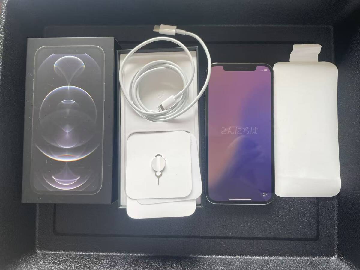 USED(2年間以上) iPhone12 Pro グラファイト 128GB SIMフリー バッテリー容量77% キズないが、訳あり拍卖