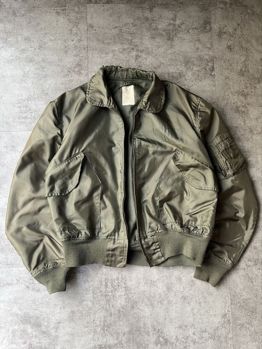 80s U.S. AIR FORCE CWU-36/P フライトジャケット FLIGHT INDUSTRIES社製 ミリタリー 米軍実物 NOMEX セージグリーン Lサイズ拍卖