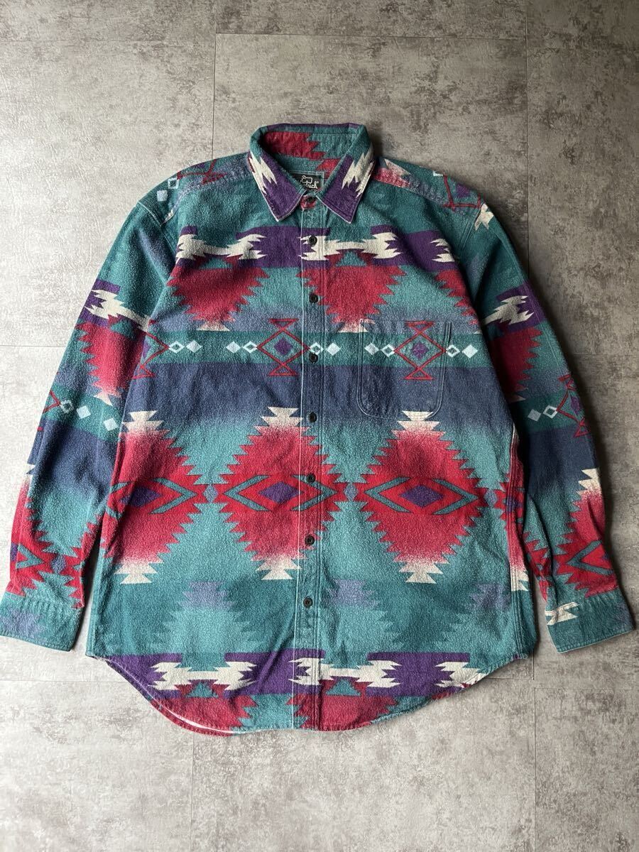 ■希少 90s USA製 Woolrich ネイティブ柄 ヘビーコットン ウールリッチ ヴィンテージ オルテガ インディアンヘッド Levi’s 大戦拍卖