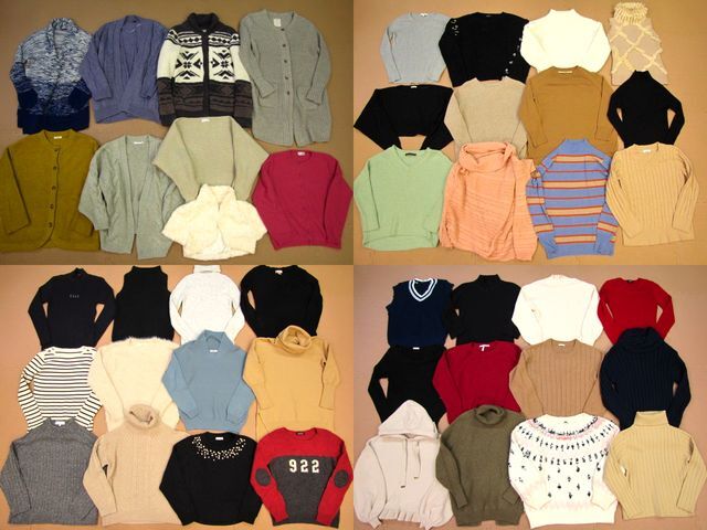 R78*大量66着セット セーター カーディガン カットソー等 色々 まとめ売り 古着 まとめて 卸 業販 SML 秋 冬 厚手 レディース ケーブル織拍卖
