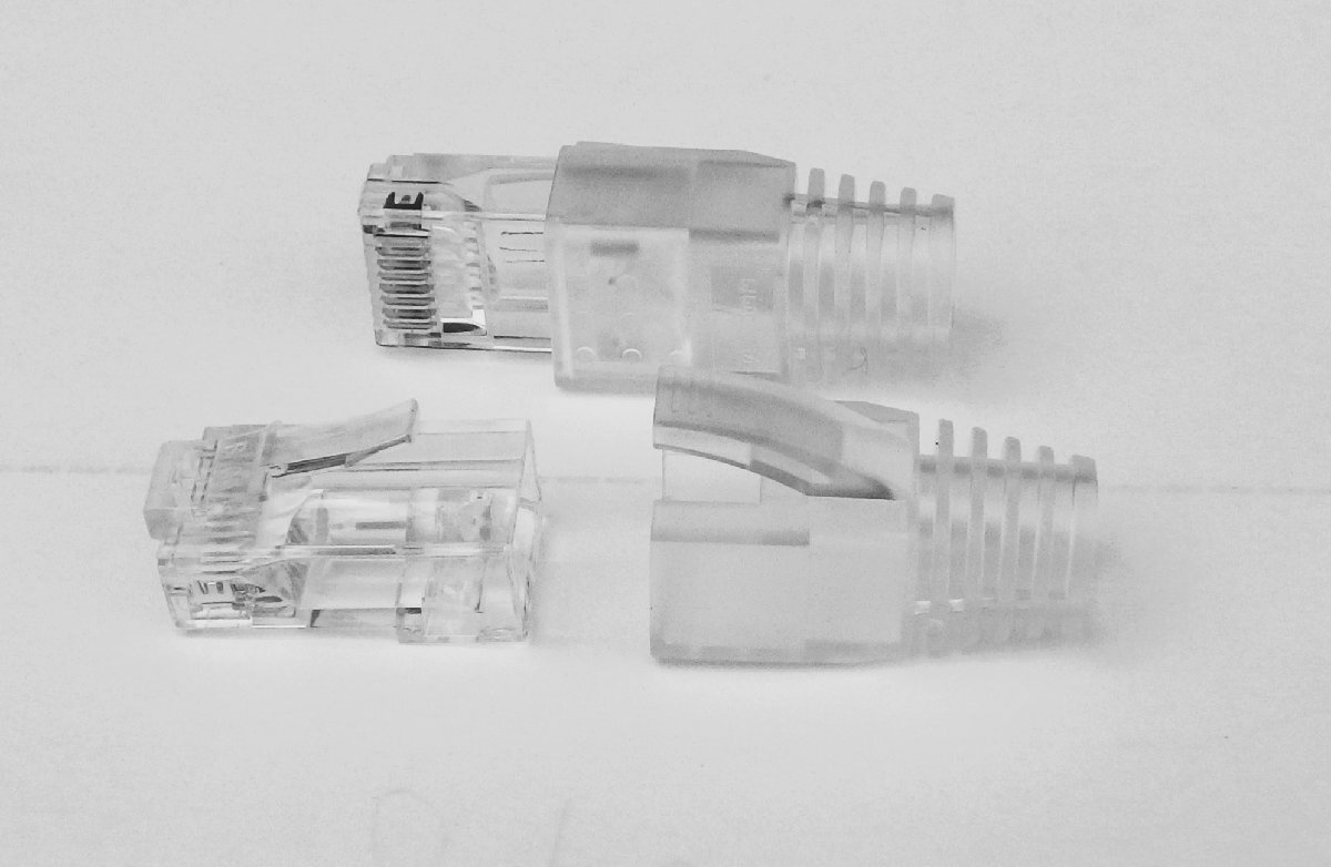 簡単・確実パンドウィット対応CAT.6A UTP モジュラープラグ&ブーツ 貫通タイプ 100個拍卖