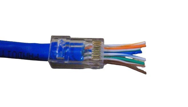 簡単・確実 パンドウィット 対応 CAT.6A UTP モジュラープラグ & ブーツ 貫通タイプ 10個拍卖