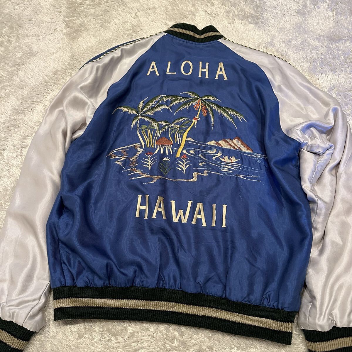 最高級 名作 東洋エンタープライズ スカジャン ジャケット スーベニア リバーシブル メンズ サイズM ロゴ 刺繍 テーラー東洋 サテン拍卖